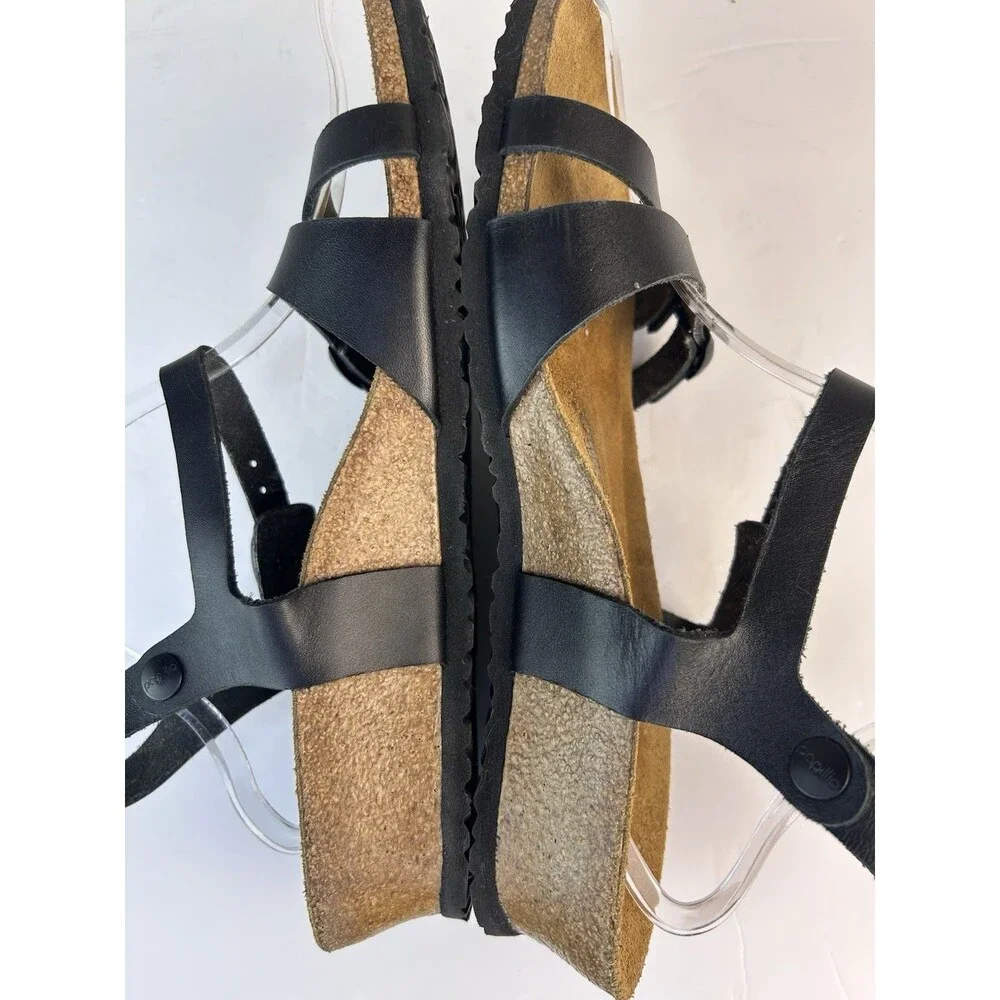 Birkenstock Papillio Leather Sandals  Women's 41 US 10-10.5  Platform Cork Black